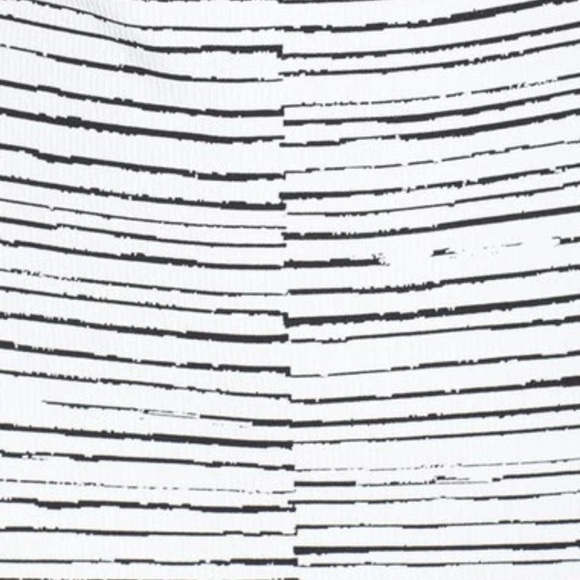 Julia Jordan Dress Size 14 Black White Stripe Knit Sheath Cut Out Back Zipper - Picture 3 of 14